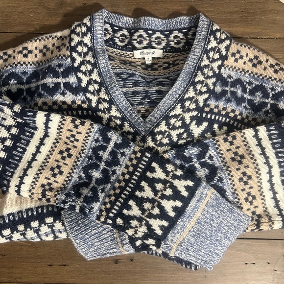 Madewell Forrest Fair Isle V-Neck Sweater - Picture 5 of 10